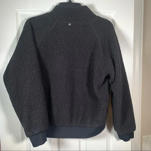 CALIA black Sherpa textured zip up coat - Picture 6 of 9